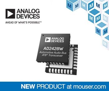 貿澤電子備貨Analog Devices AD242x汽車音頻總線收發器，助力多麥克風應用創新設計